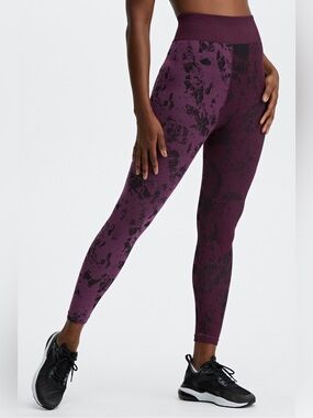 Fabletics Purple Printed High-Waist Leggings